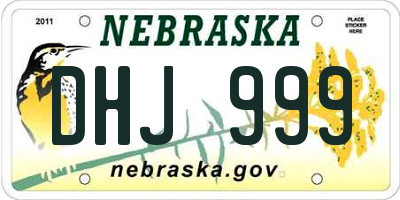 NE license plate DHJ999