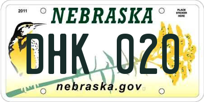 NE license plate DHK020