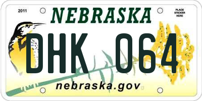 NE license plate DHK064