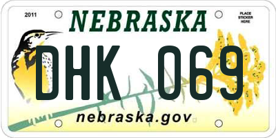NE license plate DHK069