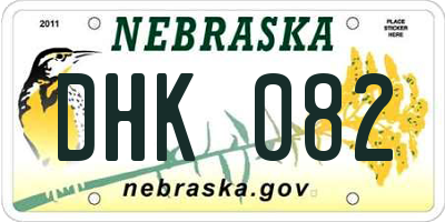NE license plate DHK082