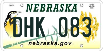 NE license plate DHK083