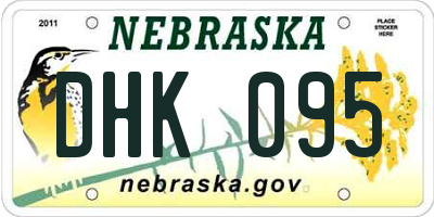 NE license plate DHK095