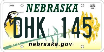 NE license plate DHK145