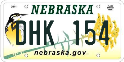 NE license plate DHK154