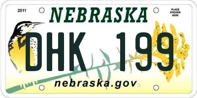 NE license plate DHK199