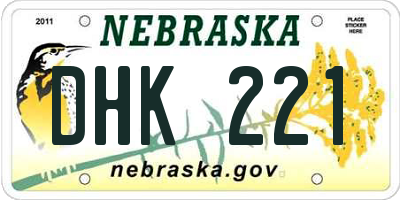 NE license plate DHK221