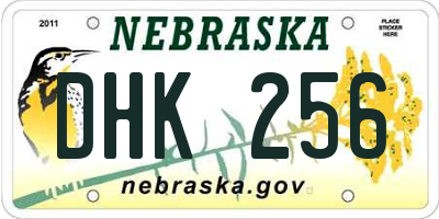 NE license plate DHK256