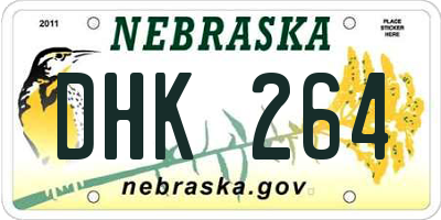 NE license plate DHK264