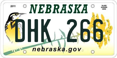 NE license plate DHK266