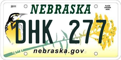 NE license plate DHK277
