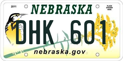 NE license plate DHK601