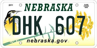 NE license plate DHK607