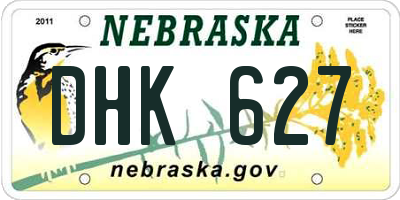 NE license plate DHK627