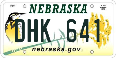 NE license plate DHK641