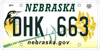 NE license plate DHK663