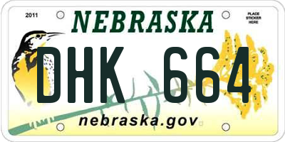 NE license plate DHK664