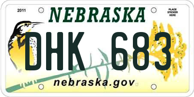 NE license plate DHK683