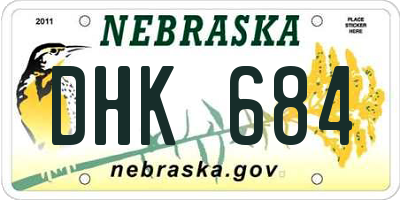 NE license plate DHK684