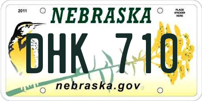 NE license plate DHK710
