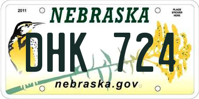 NE license plate DHK724