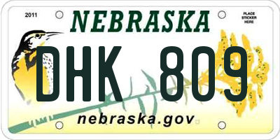 NE license plate DHK809