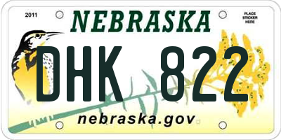 NE license plate DHK822
