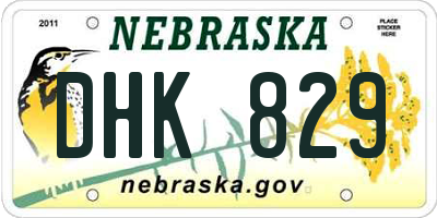 NE license plate DHK829