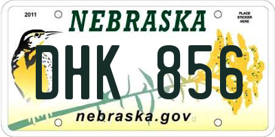 NE license plate DHK856