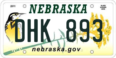 NE license plate DHK893