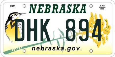 NE license plate DHK894