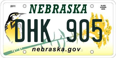 NE license plate DHK905