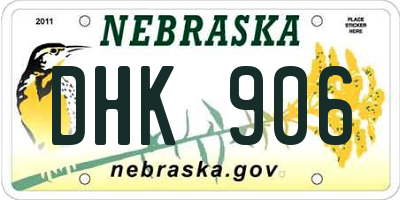 NE license plate DHK906