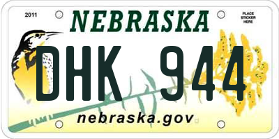 NE license plate DHK944