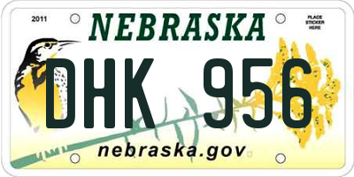 NE license plate DHK956