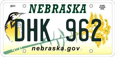 NE license plate DHK962
