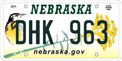 NE license plate DHK963