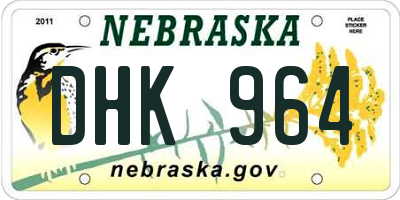 NE license plate DHK964