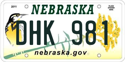 NE license plate DHK981