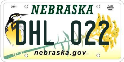 NE license plate DHL022