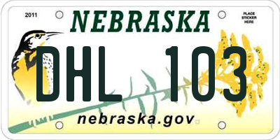 NE license plate DHL103