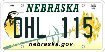 NE license plate DHL115