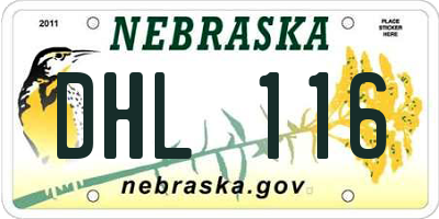 NE license plate DHL116
