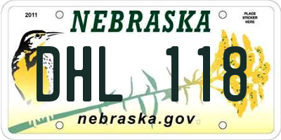NE license plate DHL118
