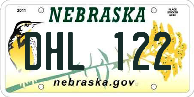 NE license plate DHL122