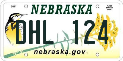 NE license plate DHL124