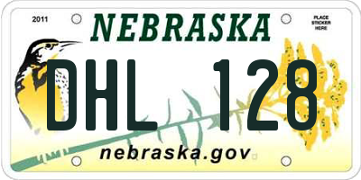 NE license plate DHL128
