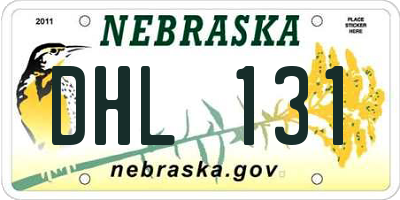 NE license plate DHL131