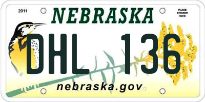 NE license plate DHL136