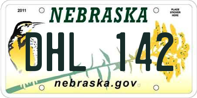 NE license plate DHL142